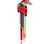 KS Tools 151.3222 Double Ball Ended Hexagon Key Wrench Set, Extremely Long, 9 pcs.