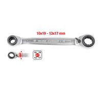 KS Tools 4 in 1 GEARplus® Double Ratchet Ring Spanner, Reversible, 503.4565