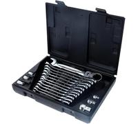 KS Tools 503.4868 Gear+ Flex Head Comb Spanner Set (18 Pieces) 8-19mm+ Adaptors