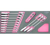 KS Tools 713.2028 GearPlus Ratchet Combination Wrench Module Tilt and Lock with 16 Pieces