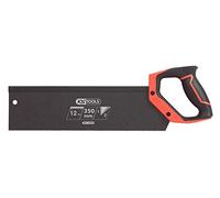 KS Tools 907.2509 Back Saw for Finishing 350 mm, 2 Cutting Angles 12TPI, Dual-Material Handle, White