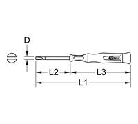 KS Tools 911.2172 Precision Mechanics Screwdriver 4 in 1 PZ with Dual Bits and Reversible Blade