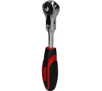KS TOOLS - 914.1405-E - 1/4" modifix Ratchet with Swivel Head and T-Handle - 72 Teeth - Satin Chrome Finish - Chrome Vanadium