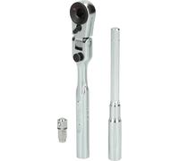 KS Tools 918.1590 1/4 Inch Bit Joint Reversible Ratchet Set with Plug Adapter for Sockets, 3-Piece