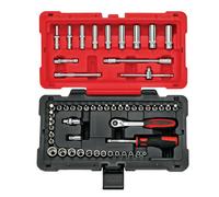 KS Tools 922.0655 Ultimate® Range 12-Point Socket and Accessories Set 72 Teeth Reversible Ratchet Satin Chrome Finish 54 Pieces