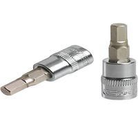 KS Tools 922.1460 Ultimate Hex Screwdriver Socket 1/4 Inch, L.37 mm - 2.5 mm, Satin Chrome