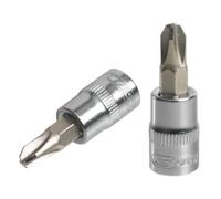 KS Tools 922.1469 Ultimate Phillips Screwdriver, 1/4-Inch 37 mm PH2 | Philips Ultimate Screwdriver Socket 1/4 Inch, L.37 mm - PH2, Chrome Vanadium, Resistant