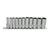 KS Tools 922.3845 Ultimate Set of 11 Sockets On Rail 3/8 "