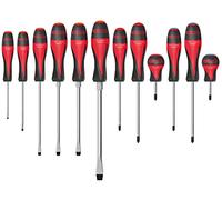 KS Tools - 922.6080-12-Piece Ultimate Screwdriver Set - Slot, PH, PZ - Ergonomic tri-Material Handle - Hardened Steel Blade - Chemical Resistant - Chrome Vanadium - Professional Screw