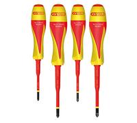 KS Tools 922.6228 Screwdriver Set Bi-Material Insulated 1000 V for Electrical Terminals, 4 Pieces, White