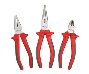 KS Tools 922.8010 Set of 3 Ultimate Tweezers, Red/Black