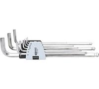 KS Tools 964.0520 Stainless Steel Hexagonal Allen Key Set XL, 9 Pieces