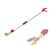 KS TOOLS HIOD 2.2m Extra Long Reach Pruner Cut and Hold Bypass Pruner Max Cutting 1/2 Inch Fruit Picker and Tree Cutter For Garden