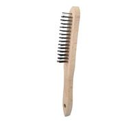 KS TOOLS Stainless Steel Wire Hand Brush 3 rowed, 290mm, Clear