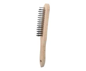 KS TOOLS Stainless Steel Wire Hand Brush 3 rowed, 290mm, Clear