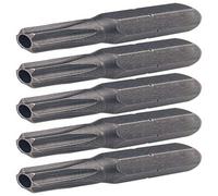 KS Tools, Torx Bit Set 1/4-inch 25 mm, S2, with Hole 5 pcs.