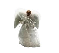 KSA 12" Lighted LED Fiber Optic White and Silver Angel Christmas Tree Topper