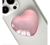 Ksadiye Expandiing Moblile Cell Phone Grip Heart Shape Glass Holder for Smartphones, Cellphone Collapsible Stand( Pink