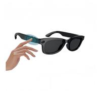 Ksaipx Smart AI Glasses with 5MP Camera & Open-Ear Audio - Bluetooth 5.3, GPT Integration, Blue Light Filter | Hands-Free Control, EIS Stabilization (BLACK)