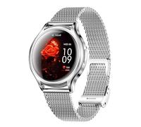 Ksaipx Women's Smart Watch with Curved Touch 1.27" Screen - Heart Rate/Blood Oxygen/Sleep Monitor, Menstrual Tracker, IP67 Waterproof Fitness Watch for iOS Android (Silver)