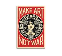KSAIRHNRHRG Make Art Not War Poster Wall Art Cover Room Vintage Aesthetic Poster Decorative Painting for Living Room Bed Room Elegant Poster 12x18inch(30x45cm) Unframe-style