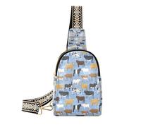 Ksajwzf Bulls Cows Farm Animal Small Sling Bag,Beef Buffalo Fanny Packs Crossbody Bags Gifts for Women, Fashion Waist Packs Chest Bag Purse for Women Beef Buffalo