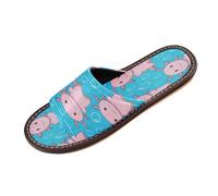 Ksajwzf Cartoon Axolotl Slippers for Women Men, Cute Blue Summer Womens Open Toe Travel House Slippers