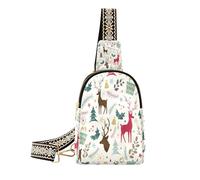 Ksajwzf Christmas Snow Funny Deer Small Sling Bag,Fanny Packs Crossbody Bags Gifts for Women, Fashion Waist Packs Chest Bag Purse for Women