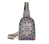 Ksajwzf Colorful Floral Mandala Indian Ethnic Small Sling Bag,Fanny Packs Crossbody Bags Gifts for Women, Fashion Waist Packs Chest Bag Purse for Women