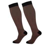 Ksajwzf Compression Socks for Men and Women Elegant Dark Brown Knee High Socks Support Leather Texture for Athletic Sport Running Hiking Fitness