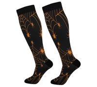 Ksajwzf Compression Socks for Men and Women Halloween Spider Black Knee High Socks Support Halloween for Athletic Sport Running Hiking Fitness