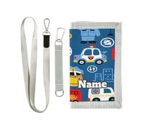 Ksajwzf Custom Personalized Kids Wallets for Boys Girls,Car Cartoons Kids Trifold Wallet for Boys, Colorful Cars Bus Novelty Wallet for Childrens Toddler, Coin Case Card Pocket Money Organizer