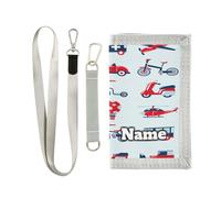 Ksajwzf Custom Personalized Kids Wallets for Boys Girls,Car Cartoons Kids Trifold Wallet for Boys, Cute Cars Novelty Wallet for Childrens Toddler, Coin Case Card Pocket Money Organizer for Teens Wome