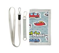 Ksajwzf Custom Personalized Kids Wallets for Boys Girls,Cute Airplane Tram Kids Trifold Wallet for Boys, Cartoon Trolleybus Novelty Wallet for Childrens Toddler, Coin Case Card Pocket Money Organizer