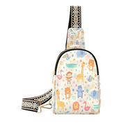 Ksajwzf Cute Jungle Animals Flower Leaf Small Sling Bag,Fanny Packs Crossbody Bags Gifts for Women, Fashion Waist Packs Chest Bag Purse for Women