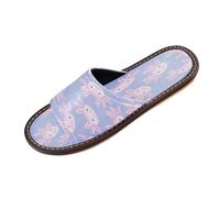 Ksajwzf Cute Pink Axolotl Slippers for Women Men, Cartoon Animal Summer Womens Open Toe Travel House Slippers