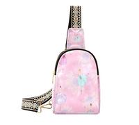 Ksajwzf Dancer Flowers Small Sling Bag,Fanny Packs Crossbody Bags Gifts for Women, Fashion Waist Packs Chest Bag Purse for Women Pink Ballet
