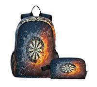 Ksajwzf Darts Board Backpack for Kids Boys Girls, Darts Board Preschool Backpack with Lunch Box School Kindergarten Bookbag Set for Age 3-10