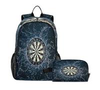 Ksajwzf Darts Board Water Backpack for Kids Boys Girls, Darts Board Preschool Backpack with Lunch Box School Kindergarten Bookbag Set for Age 3-10
