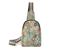 Ksajwzf Ethnic Floral Mandala Small Sling Bag,Fanny Packs Crossbody Bags Gifts for Women, Fashion Waist Packs Chest Bag Purse for Women