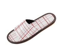 Ksajwzf Gingham Scott Slippers for Women Men, Red Texture Summer Womens Open Toe Travel House Slippers