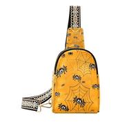 Ksajwzf Halloween Spider Orange Small Sling Bag,Fanny Packs Crossbody Bags Gifts for Women, Fashion Waist Packs Chest Bag Purse for Women