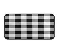 Ksajwzf Kitchen Floor Mat Black White Check Plaid Non Slip Absorbent Runner Rugs Doormat Buffalo for Entryway Entrance Bathroom Garage Home Decor 39"x20"