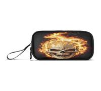Ksajwzf Large Capacity Pencil Case Burning Sugar Skull Galaxy 3 Compartment Pen Box Pouch Holder Organizer Stationery Bag for School Girl Boy Teen