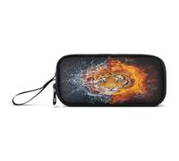Ksajwzf Large Capacity Pencil Case Cute Tiger Water Fire 3 Compartment Pen Box Pouch Holder Organizer Stationery Bag for School Girl Boy Teen