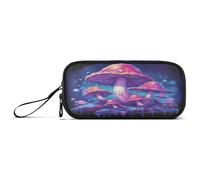 Ksajwzf Large Capacity Pencil Case Magic Purple Mushroom 3 Compartment Pen Box Pouch Holder Organizer Stationery Bag for School Girl Boy Teen