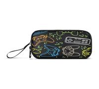 Ksajwzf Large Capacity Pencil Case Video Game Print 3 Compartment Pen Box Pouch Holder Organizer Stationery Bag for School Girl Boy Teen