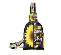 Ksajwzf My Greatest Blessings Call Me Mom and Nana Small Sling Bag,Fanny Packs Crossbody Bags Gifts for Women, Fashion Waist Packs Chest Bag Purse for Women