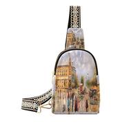 Ksajwzf Oil Paintings Castle People Small Sling Bag,Fanny Packs Crossbody Bags Gifts for Women, Fashion Waist Packs Chest Bag Purse for Women