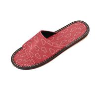 Ksajwzf Red Hearts Pattern Slippers for Women Men, Valentine's Day Summer Womens Open Toe Travel House Slippers